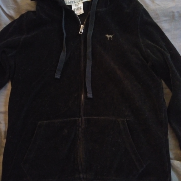 Xs black velour vs pink full zip - Picture 3 of 3